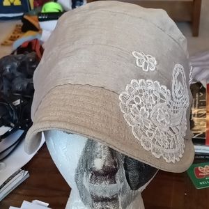 Grace Designer hat with lace embroidery $28+Free hat